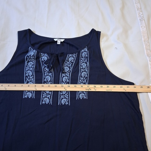 Sonoma Women's Petite XL Navy Blue Challis Tank Embroidered NWT A10 - Picture 9 of 10